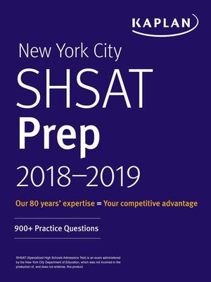 cover image of New York City SHSAT Prep 2018-2019